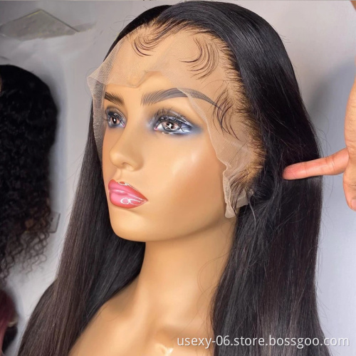 Transparent 13x6 Lace Front Wig With Baby Hair,Straight 40 Inch Human Hair Wig,Cuticle Aligned Brazilian Virgin Human Hair Wig
